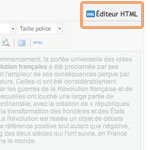 Éditeur HTML ou éditeur visuel