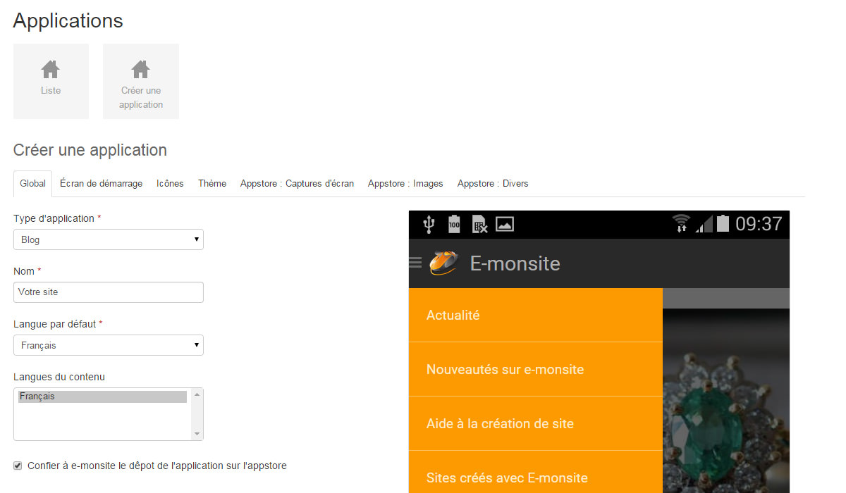 Appli blog