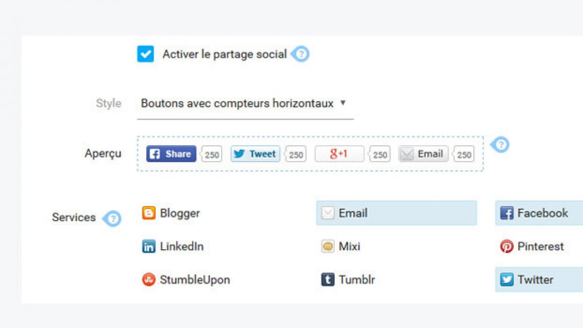 Boutons de partage : nouvelle apparence !