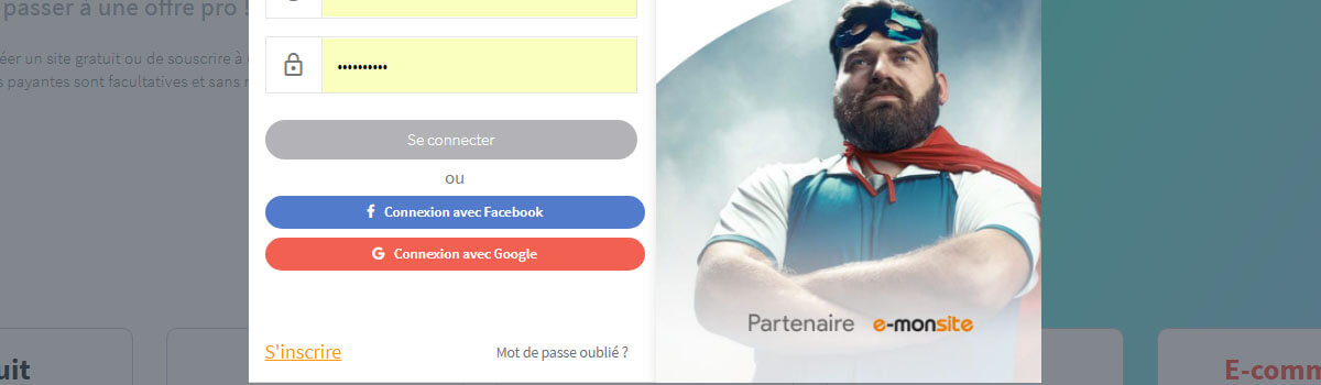 Connexion avec google et facebook
