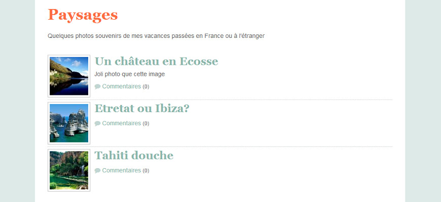 Des listings sobres qui mettent en valeur vos images