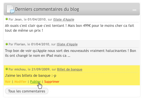 Modérer les commentaires de son blog