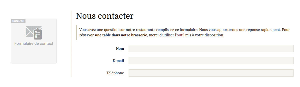 Widget formulaire contact 1