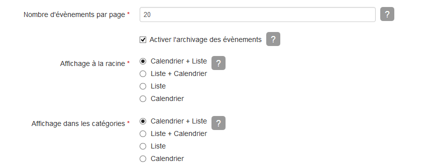 Nouveaux modes d'affichage pour le module Agenda