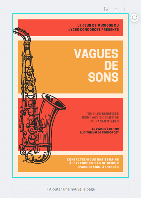 Affiche musique canva