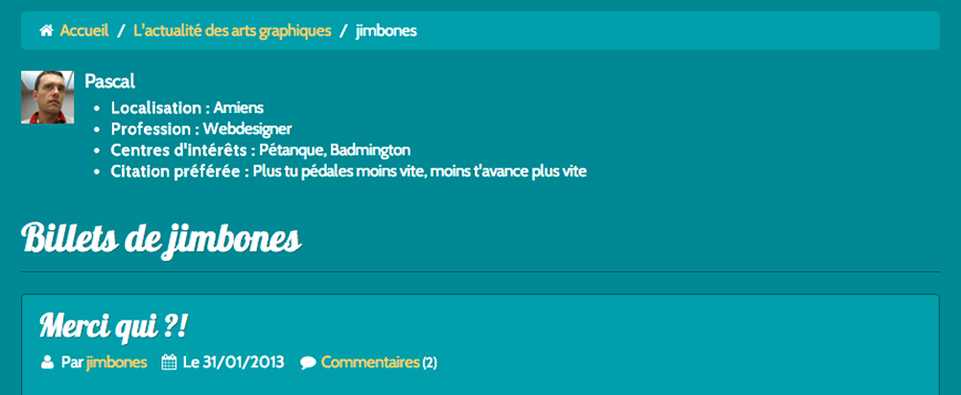 Billets de blog du webmaster
