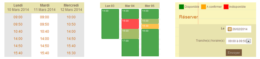 Choisir le mode d'affichage du planning