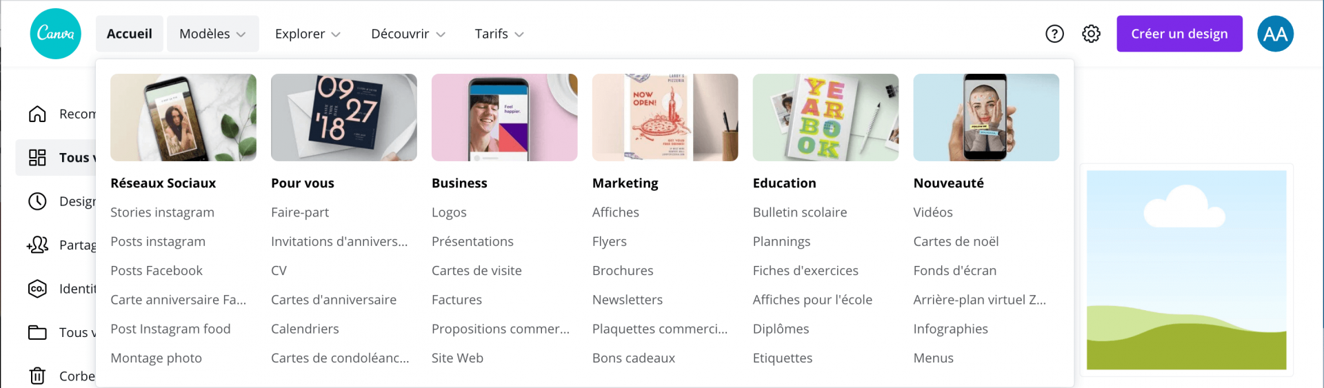 Canva e monsite fete des peres