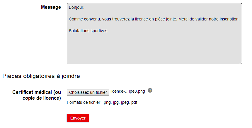 Formulaire de contact avec pièce jointe