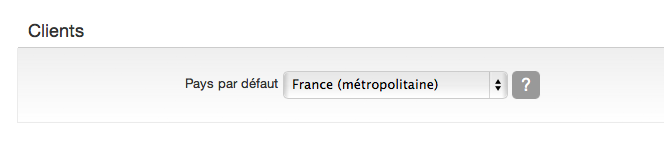 Définir un pays par défaut