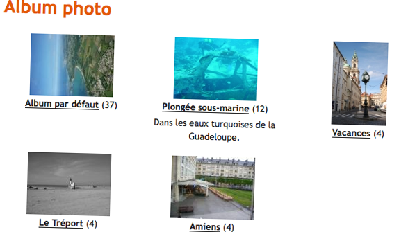 Ajouter un album photos sur son site
