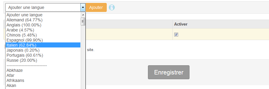Langue completion