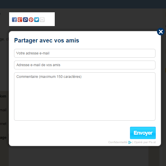 Partager du contenu par mail