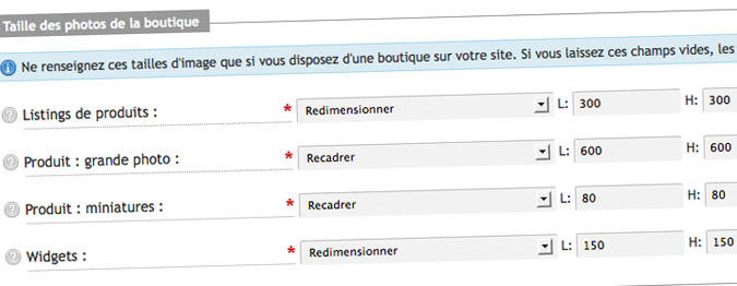 personnalisetailelsimagesboutique Choisir le format d'images de son site