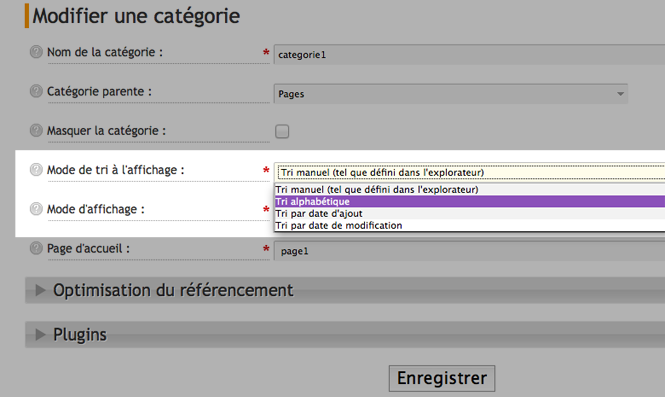 Trier ses pages web par ordre alphabétique