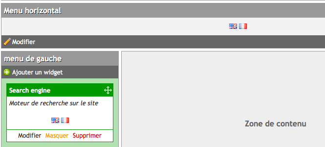 Gestion centralisée des menus du site web