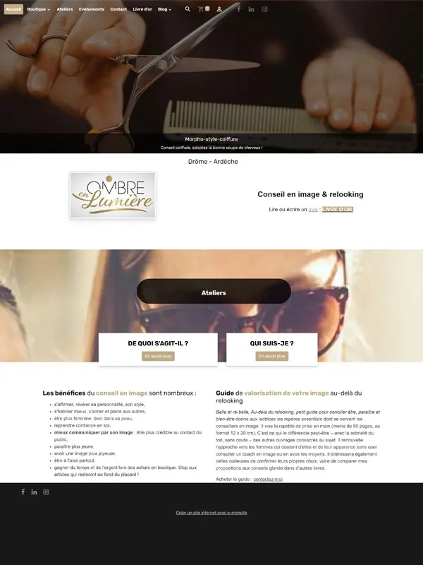 Site relooking ombre en lumière